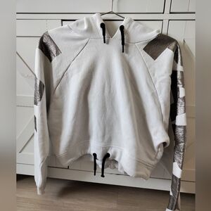 IVY PARK by Rihanna White and Silver Crop Hoodie
